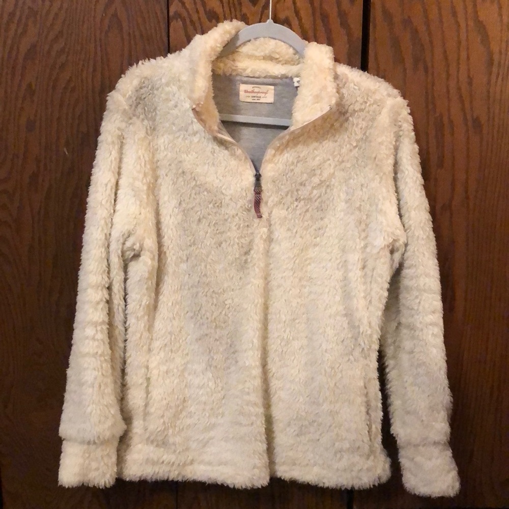 White Sherpa Pullover